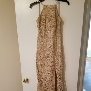 B. darlin Gold Long Formal Dress